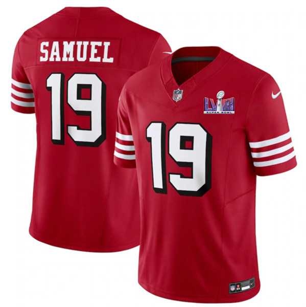 Men & Women & Youth San Francisco 49ers #19 Deebo Samuel New Red 2024 F.U.S.E. Super Bowl LVIII Patch Vapor Untouchable Limited Jersey
